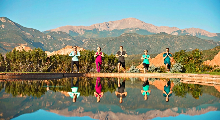 Group Yoga Outside